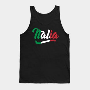 Italia Flag Script Italy Italian Family Heritage Gift Tank Top